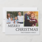 クリスマス ミニマル ファミリー ホリデー フォト カード (正面)