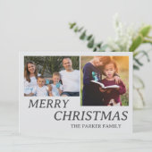 クリスマス ミニマル ファミリー ホリデー フォト カード (スタンド正面)