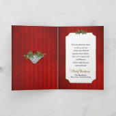 クリスマス、ミュージックノート、レッド、パインメリーブランチ カード (内部)