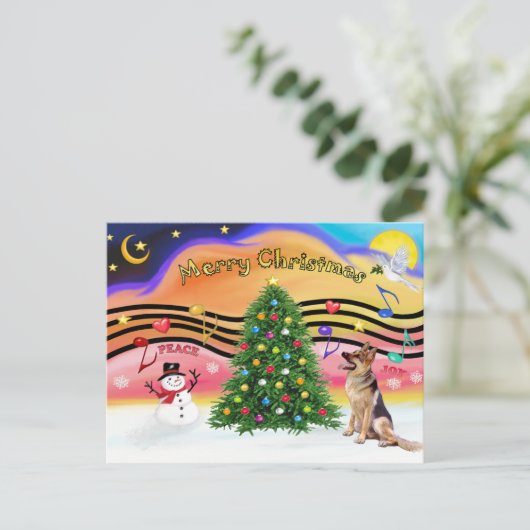 クリスマス·ミュージック2 -ドイツのシェパード1 シーズンポストカード (スタンド正面)