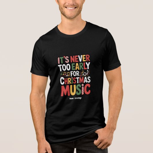 クリスマス+ミュージック+お早め トライブレンドＴシャツ (正面)
