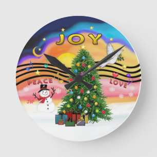 クリスマス·ミュージック ラウンド壁時計