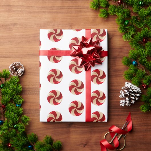 クリスマス ミント キャンディケーン ラッピングペーパー (クリスマスギフト)