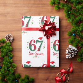 クリスマス ミーム 六 七 67 6 7 ホリデー ラッピングペーパー