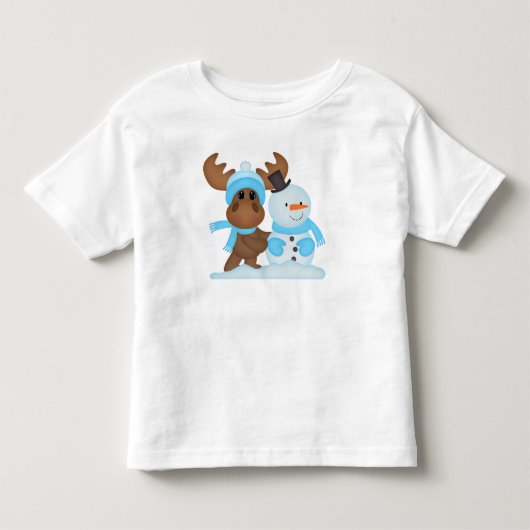 クリスマス・ムースの幼児の男の子のTシャツ トドラーTシャツ (正面)