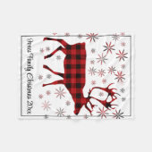 クリスマス・ムース、鹿、エルク、カリブー、赤いプライドF フリースブランケット (正面(横))