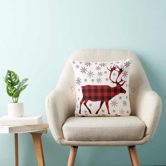 クリスマス・ムース、鹿、エルク、トナカイ、赤い小惑星 クッション (椅子)