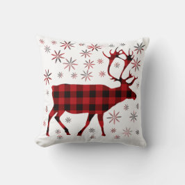 クリスマス・ムース、鹿、エルク、トナカイ、赤い小惑星 クッション