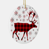 クリスマス・ムース、鹿、エルク、トナカイ、赤い小惑星 セラミックオーナメント (右)