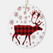 クリスマス・ムース、鹿、エルク、トナカイ、赤い小惑星 セラミックオーナメント (左)