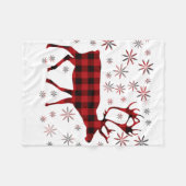 クリスマス・ムース、鹿、エルク、トナカイ、赤い小惑星 フリースブランケット (正面(横))