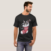 クリスマス メインクーン 猫 ペット クリスマス サンタ帽子 Tシャツ (正面フル)