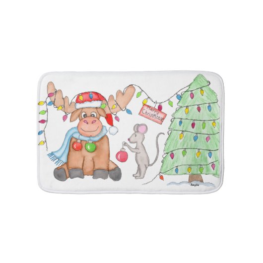 クリスマス - メリークリストムース! バスマット (正面)