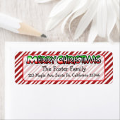 クリスマス メリークリスマス キャンディー ケーン ストライプ ファンシー ラベル (インサイチュ)