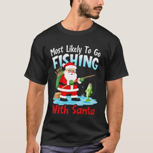 クリスマス メリークリスマス ギフト 釣り サンタ ( Tシャツ (正面)