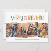 クリスマス メリークリスマス クリスマスカード カジュアル おもしろい 色とりどり 4枚の写真 (正面)