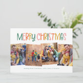 クリスマス メリークリスマス クリスマスカード カジュアル おもしろい 色とりどり 4枚の写真 (スタンド正面)