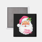 クリスマス メリークリスマス サンタの顔 陽気なサンタクロース C マグネット (正面/裏面)