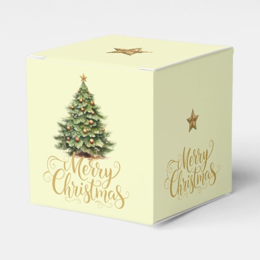 クリスマス メリークリスマス ツリー パーティーギフトボックス フェイバーボックス (正面サイド)