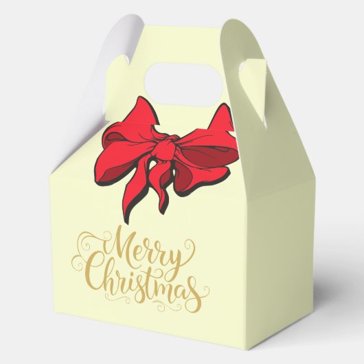 クリスマス メリークリスマス 赤いリボン ギフト フェイバーボックス (正面)