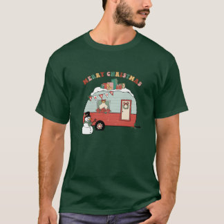 クリスマス メリークリスマス 雪だるま キャンプ プレゼント 家族 Tシャツ