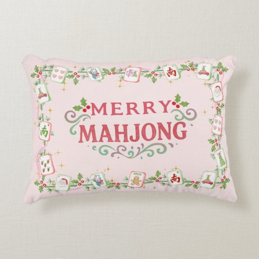 クリスマス メリー麻雀 アクセントクッション (正面)