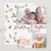 クリスマス メリー アンド ブライト スクリプト カリグラフィー フォト (正面/裏面)