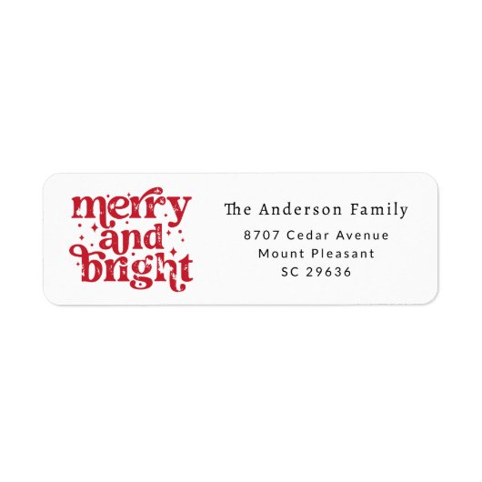 クリスマス メリー&ブライト 返信先住所ラベル ラベル (正面)