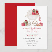 クリスマス メリー リトル ベイビー シャワーのご招待 招待状 (正面/裏面)