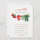 クリスマス メリー リトル ベイビー シャワー ジェンダー ニュートラル 招待状 (正面)