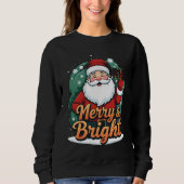 クリスマス – 「メリー & Bright Santa」 スウェットシャツ (正面)
