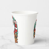 クリスマス – 「メリー & Bright Santa」 紙コップ (右)