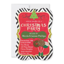 クリスマス モダンツリー & ケーキポップス インビテーション