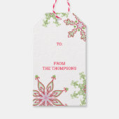 クリスマス モダン かわいい カラフルな 雪の結晶 ギフトタグ (正面)