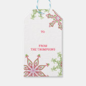 クリスマス モダン かわいい カラフルな 雪の結晶 ギフトタグ (正面)