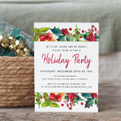 クリスマス モダン ウォーターカラー ホリデー パーティー 招待状