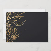 クリスマス モダン エレガント ゴールド ホリデーパーティー 招待状 (裏面)