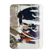 クリスマス モダン フォト おしゃれ スクリプト ラブ マグネット (縦)