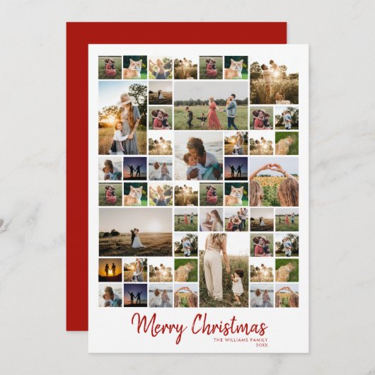 クリスマス モダン フォト コラージュ (正面/裏面)