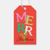 クリスマス モダン ブライト ホリデー ギフトタグ (正面)