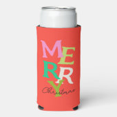 クリスマス モダン ブライト ホリデー スリム缶クーラー (Seltzer正面)