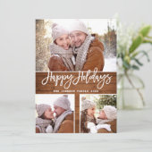 クリスマス　モダン　ラスティック　４枚　写真　グリーティング シーズンカード (スタンド正面)