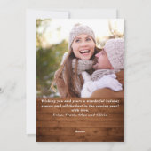 クリスマス　モダン　ラスティック　４枚　写真　グリーティング シーズンカード (裏面)