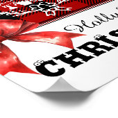 クリスマス モノグラム リース バッファロープリント ポスター (角)