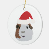クリスマス·モルモット セラミックオーナメント (左)