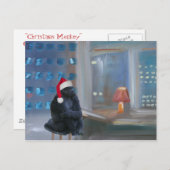 「クリスマス・モンキー」 シーズンポストカード (正面/裏面)