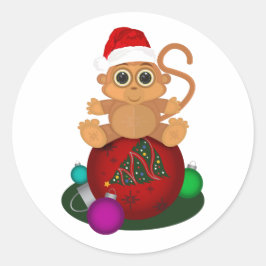 クリスマス・モンキー ラウンドシール