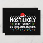 クリスマス・モーニング・ホールでスヌーズを打つ可能性が高い 招待状 (正面/裏面)