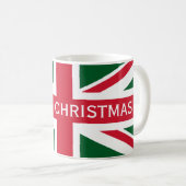 クリスマス・ユニオン・ジャック~赤・緑・白 コーヒーマグカップ (正面右)