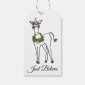 クリスマス・ユニコーン信じだ ギフトタグ (正面)